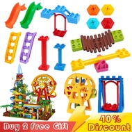 Duplo Accessories Building Blocks DIY Slide Swing Ferris Wheel Scene Construction Blocks Compatible 