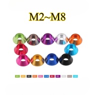[Washer] Color Aluminum Alloy Washer Cup Head Screw Washer Washer Shelf M2~M8
