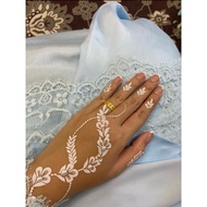 📦SHIPPING 24JAM📦 [FREE GLITTER,DIAMONDS & REMOVER] Minimalist Design White Henna Inai Putih