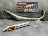 ท่อข้างDASH-125-NEW แดช 125 ตัวใหม่/ท่อสแตนเลส+ปลายมิเนียมจุกใหญ่