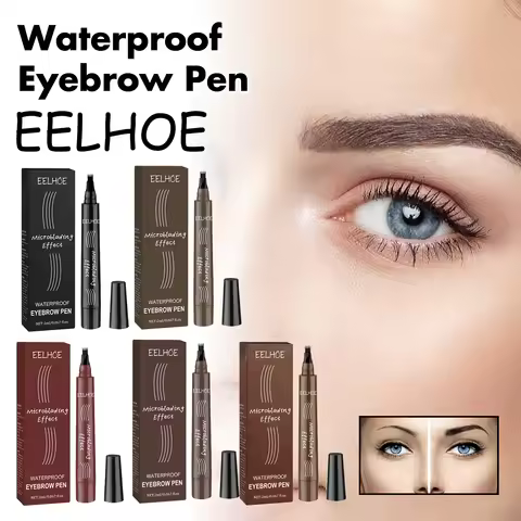 EELHOE Multi Color 4 Forks Eyebrow Pen Natural Plumping Eyebrow Waterproof Sweatproof Lasting Makeup