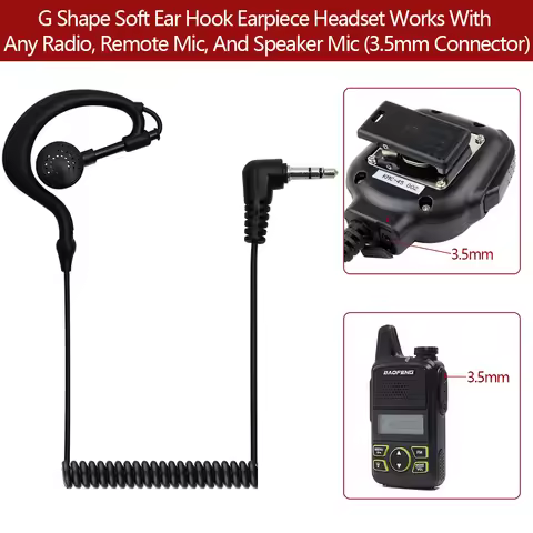 ABBREE G Shape 3.5mm 1Pin Plug Ear Hook Tube Earpieces Walkie Talkie Headset For Motorola Icom Two W