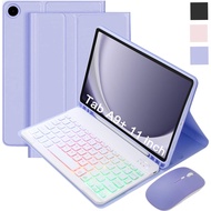 Mouse + Keyboard Case for Galaxy Tab A9 Plus 11,Detachable Backlit Bluetooth Keyboard,Pen Holder Sta