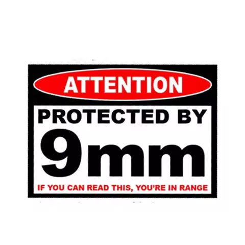 New Car Warning Sticker Styling Protection 9mm Pistol Gun Case Safety Ammo Box 9mm Correction Car St