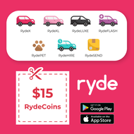 $15 - Ryde Voucher Code (Expiry date 31 Aug 2024)