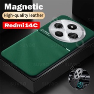 For Redmi 14C 14 C 2024 Phone Case Car Magnetic Texture Bumper Redmi14C Redmi14 Red mi me Soft Silic