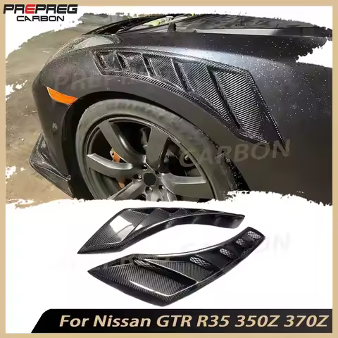 Car for Nissan GTR R35 350Z 370Z Z33 Z34 Car Front Fender Air Vent Trim Spoiler Canards Side Fender 