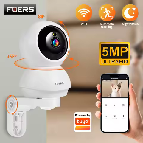 FUERS 4K 8MP WiFi IP Pet Camera Dog Camera Tuya Smart Home Security Wireless Surveillance Camera Bab