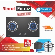 Rinnai RB-782G Gas Hob / RB782G Gas Stove / Cooking Stove / Two Burner Gas Hob / Dapur Gas / Rubine 