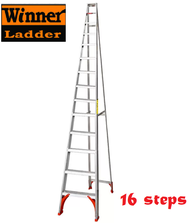 Winner 16 Steps Aluminium Single Sided Step Ladder House Domestic Folding Ladder Tangga Lipat