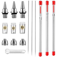 10 Pieces Airbrush Nozzle Needle Nozzle Cap Kit with Wrench Airbrush Replacement Parts for Airbrush 