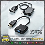 HDMI to VGA Converter VGA to HDMI + AUX Adapter Cable/ HDMI to VGA Signal Converter/ High Quality HD