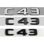 ALL 3d ABS Chrome Black C 43 Logo C43 Emblem Car Trunk Badge Decal For Mercedes C43 AMG W205 W204 Le