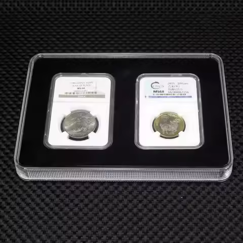2 Acrylic Coin display Slab protection Storage Boxes Holder Storage Cases Commemorative Coins Slabs 
