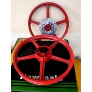 🔥KAWASAKI SPORT RIM MESIN BESI TEBAL AR80 EX5 DREAM WAVE100 PNP HUB SPROCET MESIN MERAH RED AR 80 18 rims BATANG 5 ENKEI