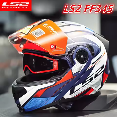 Capacete LS2 FF345 All Season Full Face Motorcycle Helmet Flip Up Dual Lens Helmets Casco Moto ECE
