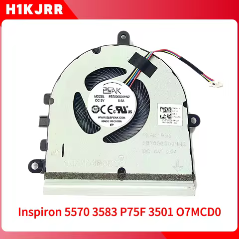 Original New Cooling Fan for Dell Inspiron 5570 3583 P75F 3501 O7MCD0 - Replacement Laptop Fan with 
