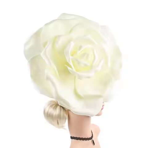 Exaggerated Rose Flowers Fascinator Hat Wedding Bridal Tea Party Cocktail Jockey Club Mardi Gras Hea