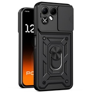 Casing for Tecno Pova 8 5G Pova8 LK6 Phone Case Slide Camera Car Magnetic Ring Holder Soft Silicone 