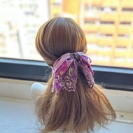 棉布蝴蝶結蕾絲鯊魚夾抓夾相交夾髮夾髮飾頭飾-酒精畫感紫紅色
