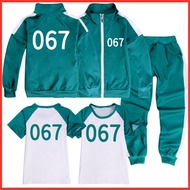 Squid Game Hot Sale Boys & Girls T-Shirt + Jacket + Long Pants Number 456.067.001.Print Kids Hallowe