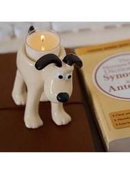 1只可愛的狗狗香爐（不含蠟燭、蛋和花卉），創意復古狗狗蛋托設計，3D卡通陶瓷花盆，可愛的裝飾
