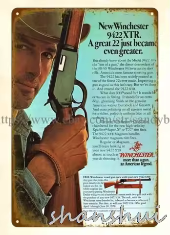 indoor wall plaque wall decor 1978 Winchester Firearm gun rifle metal tin sign hh