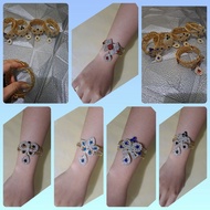 LUXURY BOHEMIAN BRACELET GYPSY BRACELET GOLD BRACELET GEM PENDANT ELASTIC DANGLE FOR PARTY