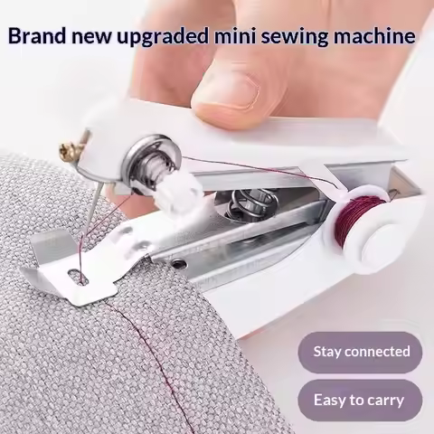 Handheld Portable Mini Sewing Machine Cordless Manual Tool for Daily Clothes Mending Household DIY C