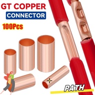 PA-HOME 100Pcs GT Copper Terminal Connecting Tube, Hole Passing GT-1/1.5/2.5/4/6/10/16/25 Wire Termi
