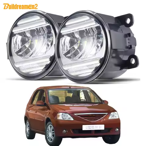 2 Pieces 30W 6000LM Car Driver + Passenger LED Fog Light Assembly For Dacia Logan 2004-2020 H11 Fog 