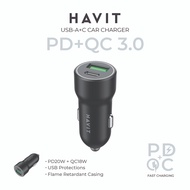 HAVIT HVCC-CC613-BK PD20W USB-C + USB-A QC3.0 Super-Fast Charge Dual Port Car Charger