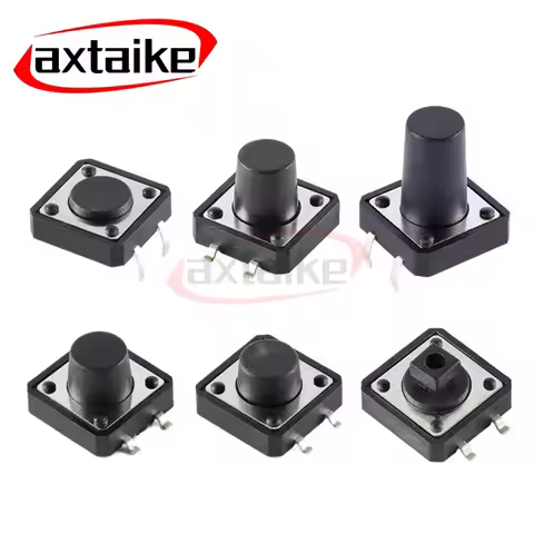 20PCS 12×12mm SMD DIP PCB Tactile Tact Push Button Switch 4Pin Micro Switch 12*12*4.3/5/6/7/8/9/10/1