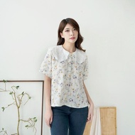 Nuboutique - Laine Top - Blouse Atasan Wanita Summer Bunga Kerah Collar Korea Style Baju Bangkok vin