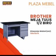 Meja Tulis Kantor / Kerja BESI Brother B801 Full Metal 1/2 Biro (KHUSUS AREA MAKASSAR)