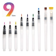 9Pcs Watercolor Brush Pens Set Fill for Water Soluble Colored Pen Aqua Brush Pen Students