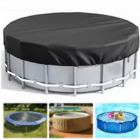210D Universal Round Pool Cover Compatible with Intex Bestway 6/8/10/12/15ft Outdoor Inflatable Abov