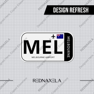 Melbourne Airport Code MEL Sign Sticker