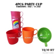 4PCS Party Cup/ 8Oz Cup/ 11.5Oz Cup/ Plastic Cup/ Handle Cup