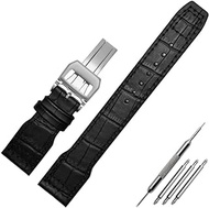 22mm Real Leather Nylon Rivets Watchband Fit for IWC SPITFIRE Big Pilot's Watch TOP GUN IW5009 Cowhide Strap
