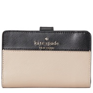 Kate Spade Staci Colorblock Medium Compact Bifold Wallet in Warm Beige Multi wlr00124