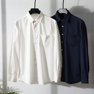 T7156 - Long-Sleeved Shirt for Autumn Commute | Solid Color, Fabric Spring