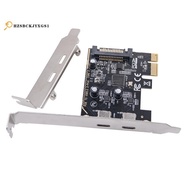 PCIE to Dual Type C Expansion Card PCI-E X1 to 2-Port TYPE-C USB 3.2 GEN1 5Gbps Convert Card ASM1042