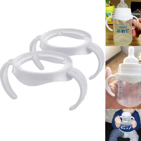 2Pcs Nursing Bottle Holder Bottle Handle Baby Bottle Handles Easy Grip for Avent Natural Wide Mouth 