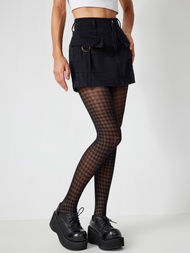 Cider Houndstooth Pattern Tights