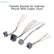 Cool3C 5PCS 616E 623k 616M 641D RJ11\RJ12\RJ45 Female Soet for Internet Phone With Cable 15cm HOT