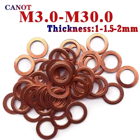 M3 M4 M5 M6 M8 M10 M12 M14 M16 M18 M20 M22 M24 M27 M30 Boat Red Brass Copper Crush Sealing Washer Fl
