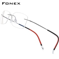 FONEX แว่นตาไทเทเนียมไร้ขอบสำหรับผู้ชายกรอบแว่นตาไร้กรอบรุ่นใหม่สไตล์ญี่ปุ่นเบาพิเศษแว่นตาออปติคอล9203