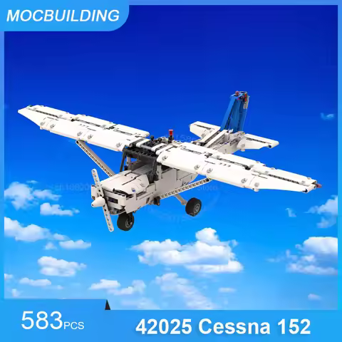 MOC Building Blocks 42025 Cessna 152 Plane Model DIY Assemble Bricks Aircraft Transportation Creativ