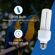[jwerlyday]UVA UVB Light Bulb for Birds 2.4 UVB 20W Compact Flourescent Lamp for All Kinds Captive B